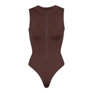 🔥SKIMS Skims Swim Zip Front Sleeveless One Piece 🤎MEDIUM